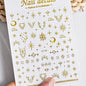 3D Metal Silver Flame Nails Stickers Gold Bronzing Stripe Lines Sliders Design Manicure French Nail Art Decoration Decal #Y2K
