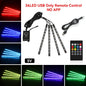 Neon Car Interior Ambient Foot Light with USB Wireless Remote Music App Control RGB 48 LED Atmosphere Decorative Lamp