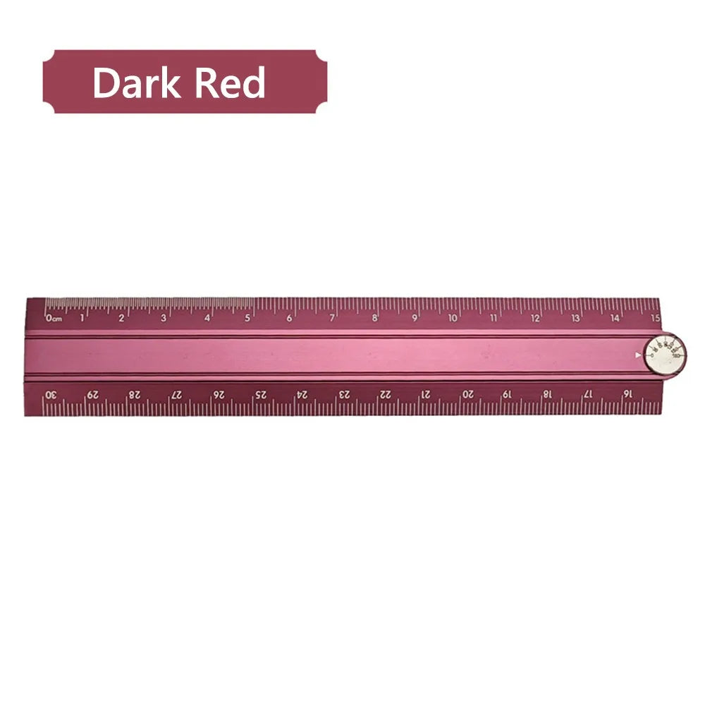 30cm Folding Ruler Drawing Measuirng Tool Aluminum Alloy Straight Ruler Multifunctional Metal Ruler School Office Supplies