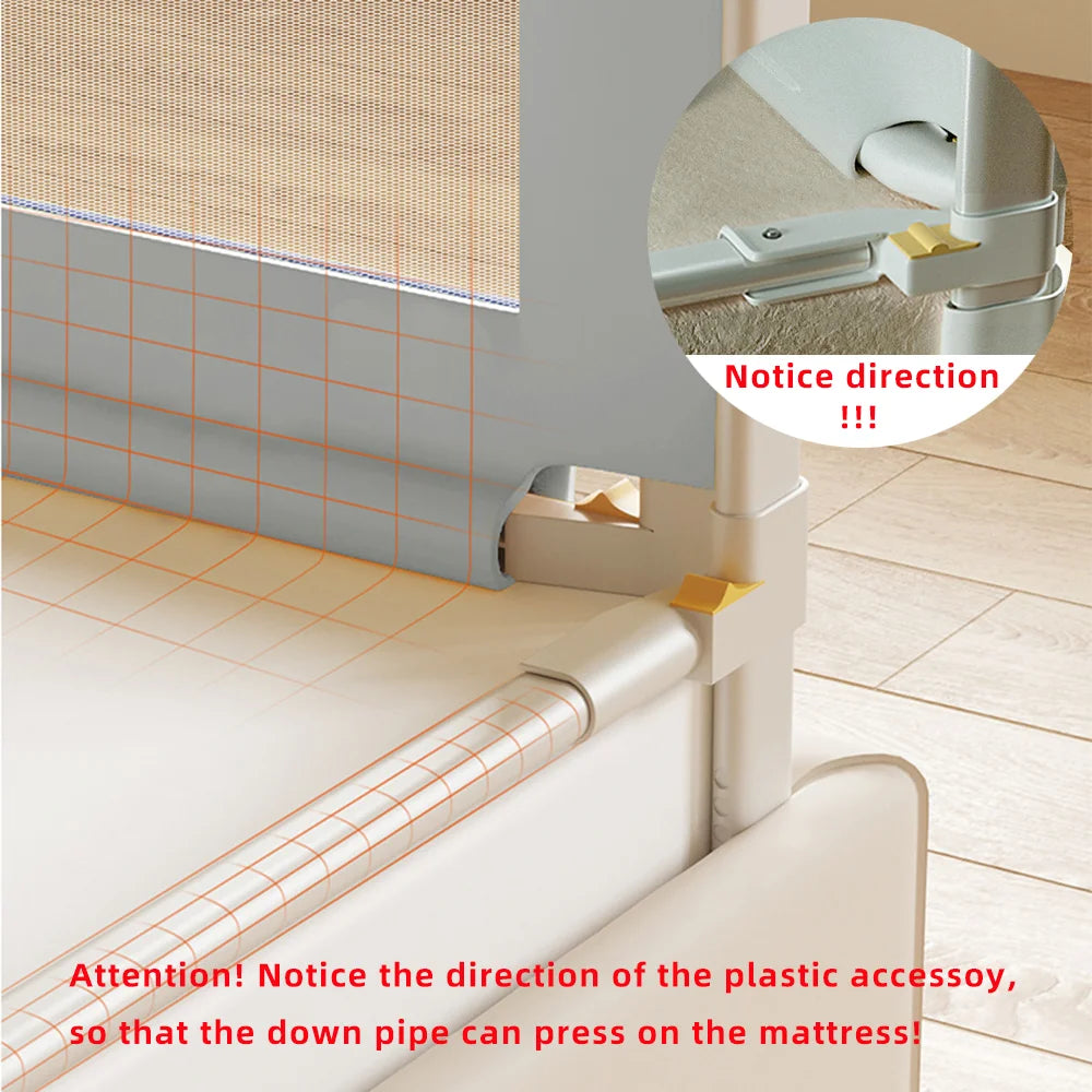 PANGDUBE 1 piece Baby Safety Railing for Children Bed Rail Guard Protective Barrier for Kid Bed Need to Screw Installation