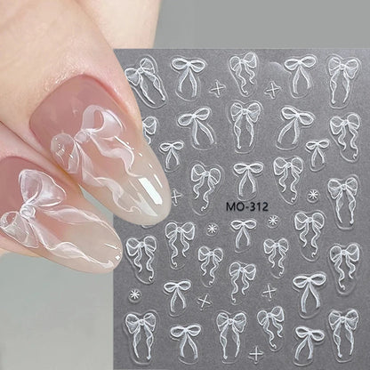 White Black French Line Nail Stickers Stripe 3D Gradient Lines Sliders DIY Stickers for Nails Nail Accessories Manicure Decor