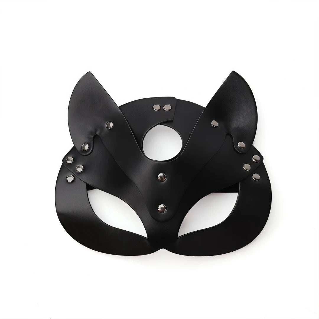 Gothic Leather Cat Mask Body Harness Set Women Erotic Bondage Lingerie BDSM Fetish Masquerade Cosplay Party Costume Accessories