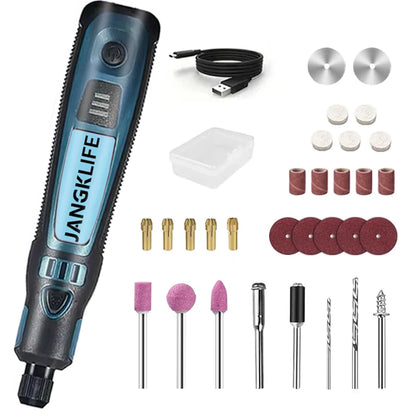 JANGKLIFE USB Cordless Rotary Tool Kit Woodworking Engraving Pen DIY For Jewelry Metal Glass Mini Wireless Drill