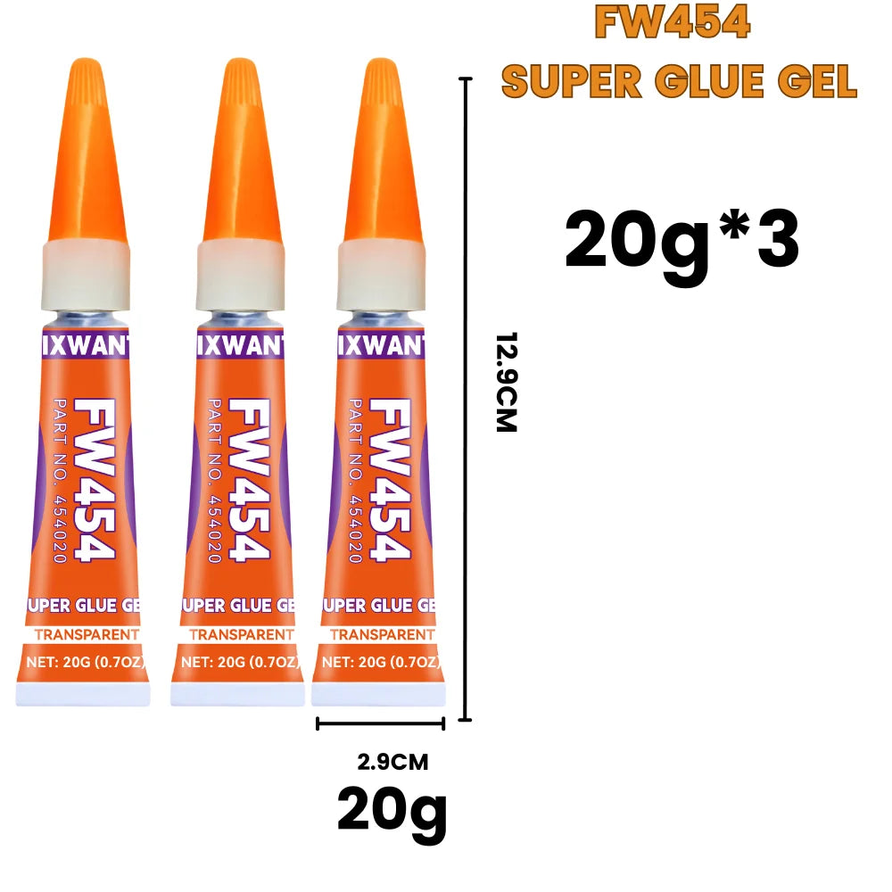Super Glue Gel - Strong Instant Adhesive for Coral, Metal, Plastic, Wood, Ceramic, Rubber - Quick Dry & Waterproof 6g/20g