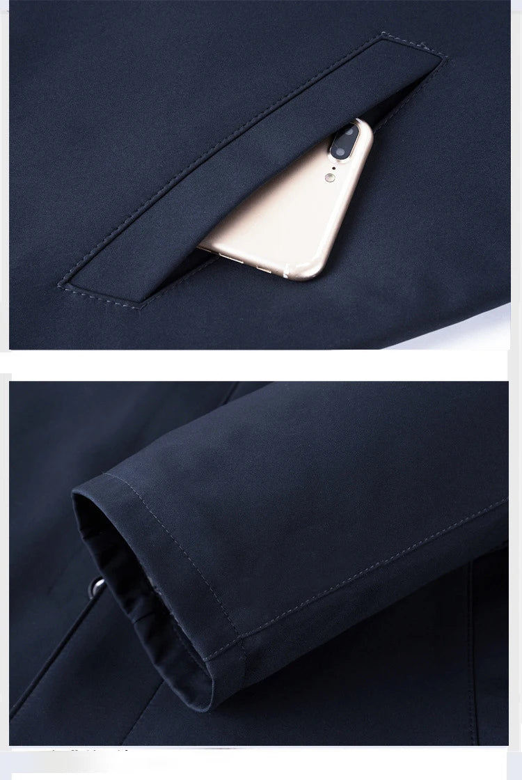 Thicken Padded Social Jackets Men's Winter Jacket Windbreak Fleece Lining Blazers for Men Business Luxury Men's Winter Coat XXXL