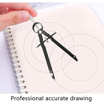 Compass Geometry Set with Lock, Professional Compass,for Solid and Plane Precis Math and Precision Compass, Metal and Durable