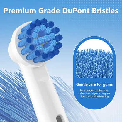 4/8/12/16/20 Pack Sensitive Gum Care Soft Bristle Replacement Brush Heads Compatible with Oral B Braun Electric Toothbrush