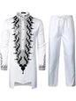 Muslim Robe Trousers The Traditional Dress of Arab Men 3D Pattern Printing Black White Yellow Navy Blue Long-Sleeved
