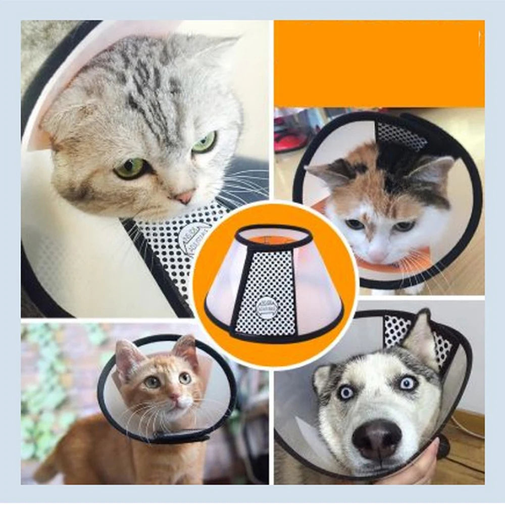 Soft Adjustable Pet Protective Cover Anti-Lick Anti-Bite Recovery Cone Collar Anti-Scratch Beauty Cover Wound Protection