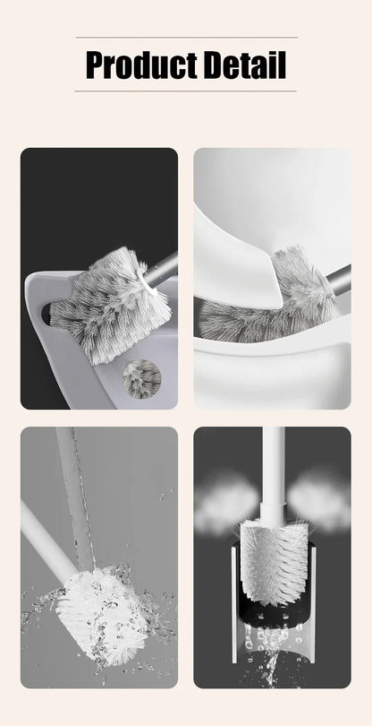 Bathroom Toilet Brush Holder Cleaning Tools Space Aluminum Wall Mounted No Drill Vertical Toilet Brush Bathroom Accessories