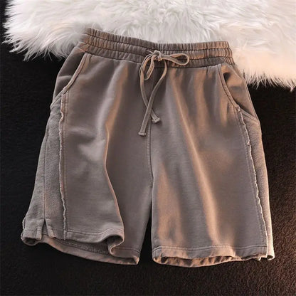 Street Retro Niche Splicing Casual Pinch Pants for Men and Women Summer Loose Sports Old Shorts Trend