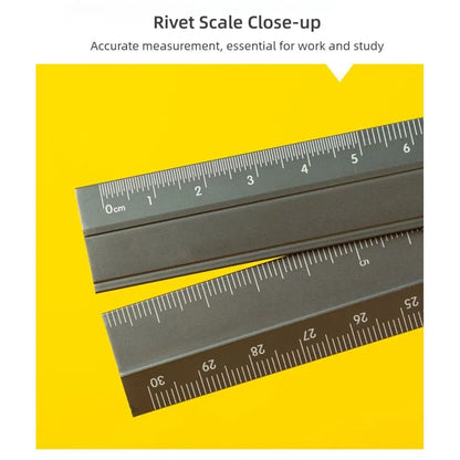 30cm Folding Ruler Drawing Measuirng Tool Aluminum Alloy Straight Ruler Multifunctional Metal Ruler School Office Supplies