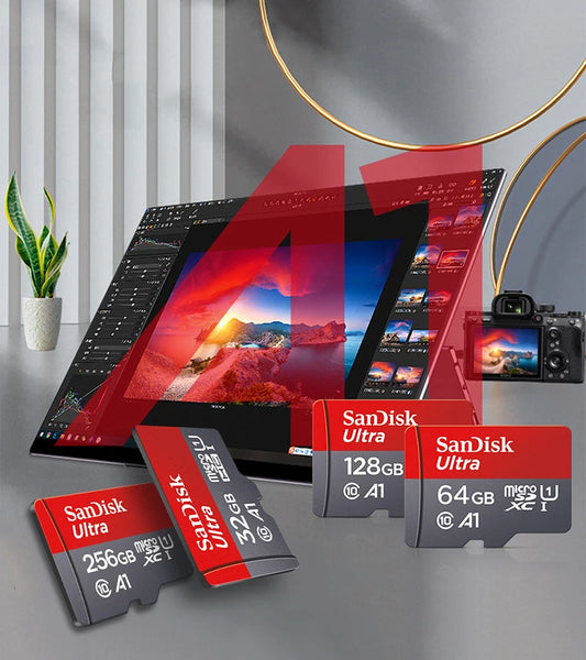 100% Original SanDisk Memory Card 256GB 128GB 64GB 32GB A1 Micro SD Card Class 10 UHS-1 TF Flash Card for Samrtphone/PC