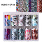 10 Patterns New Metal Nail Foils for Transfer Paper Stickers Floral Chameleon Nails Wraps DIY Water Marble Nail Art Decorations
