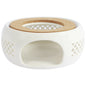 Ceramic Teapot Warmer Hollow Ceramic Teapot Heater with Cork Cushion Heat Resistant Ceramic Coffee Tea Warmer Practical Ceramic