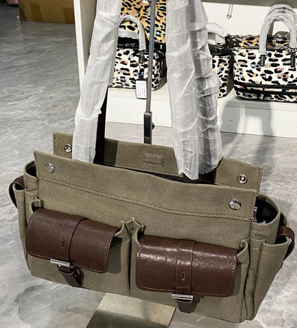 Classic Canvas Tote Bags For Women Luxury Designer Handbag Purse 2026 New In Multiple pockets Top Handle Underarm Cloth Shoulder
