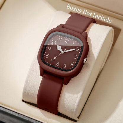 1/3/10PCS Fashion Silicone Band Women Quartz Watches Set Casual Arabic Dial Wristwatch for Girls Clock Reloj Hombre（Without Box）