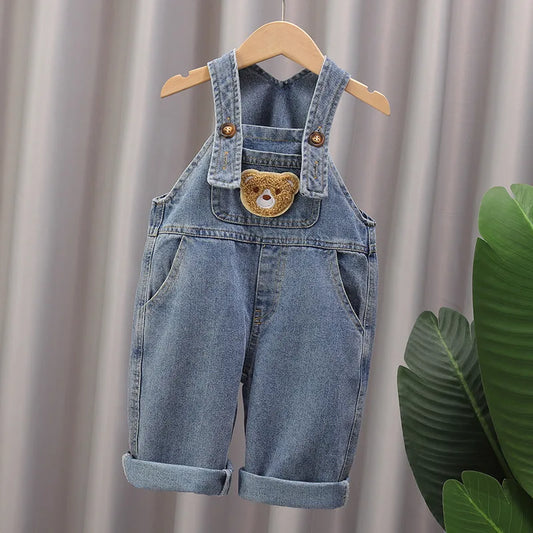 Soft Cotton Baby Boys Overalls Spring Autumn Kids Cartoon Long Pants Casual Girls Jumpsuits Children Clothes Suspender Trousers