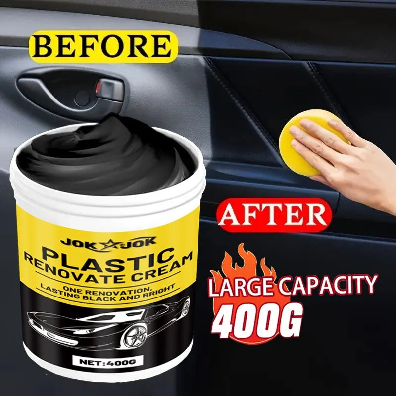 High-Quality Car Plastic Polishing Wax,400g Large Capacity,Quick Repair Gloss,Tire Shine Coating Wax,Dashboard Wax,Sofa Interior