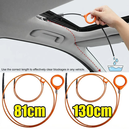 Car Sunroof Drain Hole Cleaning Brush Flexible Long Tube Cleaner Tool Auto Skylight Dredge Pipe Water Outlet Unclogging Device