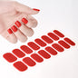 16Tips White French Semi-Cured Gel Nail Patch Sliders Full Cover Gel Nail Stickers For UV Lamp Adhesive Decals Manicure Patch #7