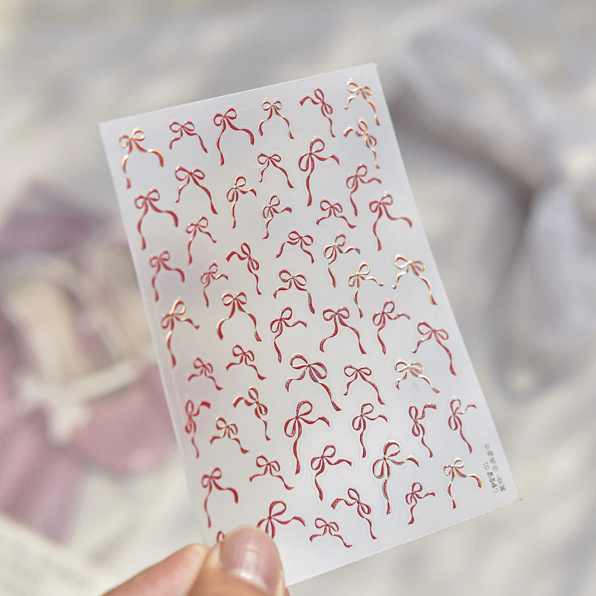 Shell Light Nail Stickers Small Fresh White Bow Ribbon Nail Charms Stickers Self Adhesive Nails 3D Decorations Parts DIY Decals