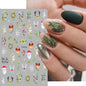 1PCS New Christmas Decorations 2023 New Year Nail Stickers Press on Nails Laser Snowflake Christmas Tree 3D Nail Decal