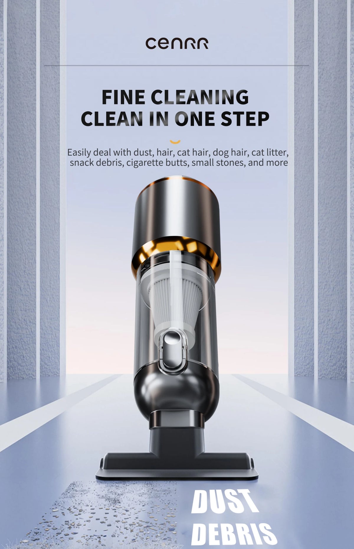 CENRR 998000PA Car Vacuum Cleaner Strong Suction Cordless Wireless Cleaner Handheld Portable Vacuum Cleaner Cleaning Machine