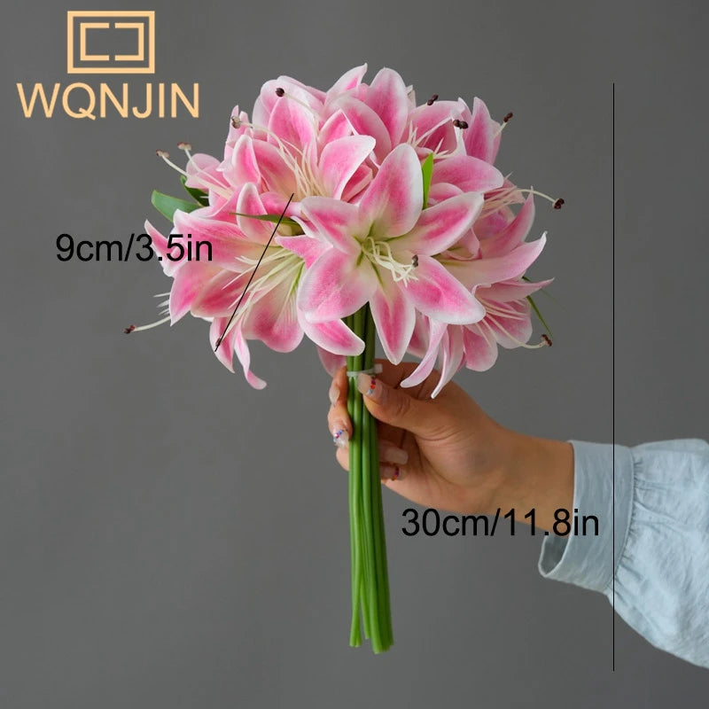 1 Bundle Of 20 Lily Simulation Flowers For Home Decoration, Dining Table, Living Room Decoration, Decoration, Fake Flowers