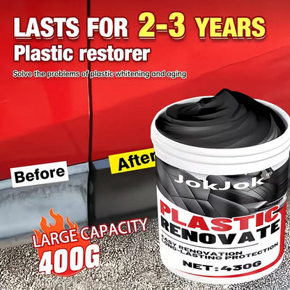 Car Plastic Shine Paste - Multi-Purpose Interior And Exterior Trim Renewal Wax, Helps Restore Glossy End for Doors, Dashboards