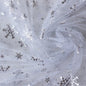 Silver Snowflake Tulle Mesh Fabric Girl Doll Dress Christmas party wedding Decration DIY Sewing Cloth accessories