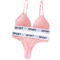 Women Lace Bra And Panties Set Sheer Polka Dot Sexy Lingerie Non-wire Bralette Low Rise Thong Letter Band Mesh Underwear Set
