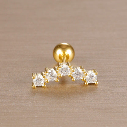 1PC 316L Stainless Steel Geometry Stud Earrings For Women Fashion Star Moon Lobe Daith Helix Cartilage Earring Piercing Jewelry