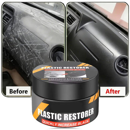 Car Interior Plastic Repair Care Kit, Scratch Repair Paste, Refresh Faded Aged Trim, Polish Brighten with Long-Term Protection