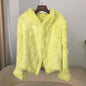 2024 Short Rabbit Fur Coat for Women Autumn Winter New Encrypted Thickened Handmade Double-sided Woven Hooded Korean Style