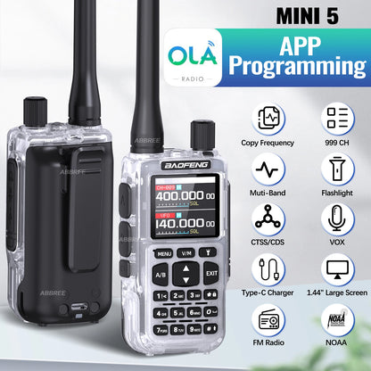BAOFENG UV-5R Mini Walkie Talkie Multi Band Bluetooth Programming Wireless Copy Frequency 999CH AM FM Long Range Two Way Radio