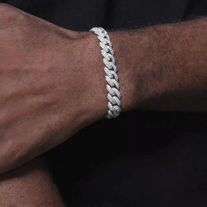 ESKEEM 2/3/4/6Row Full Diamond Bubble Cuban Bracelet 10/13/18/20/22MM CZ Stone Iced Out Hip Hop Jewelry Cuban Bracelet Women Men