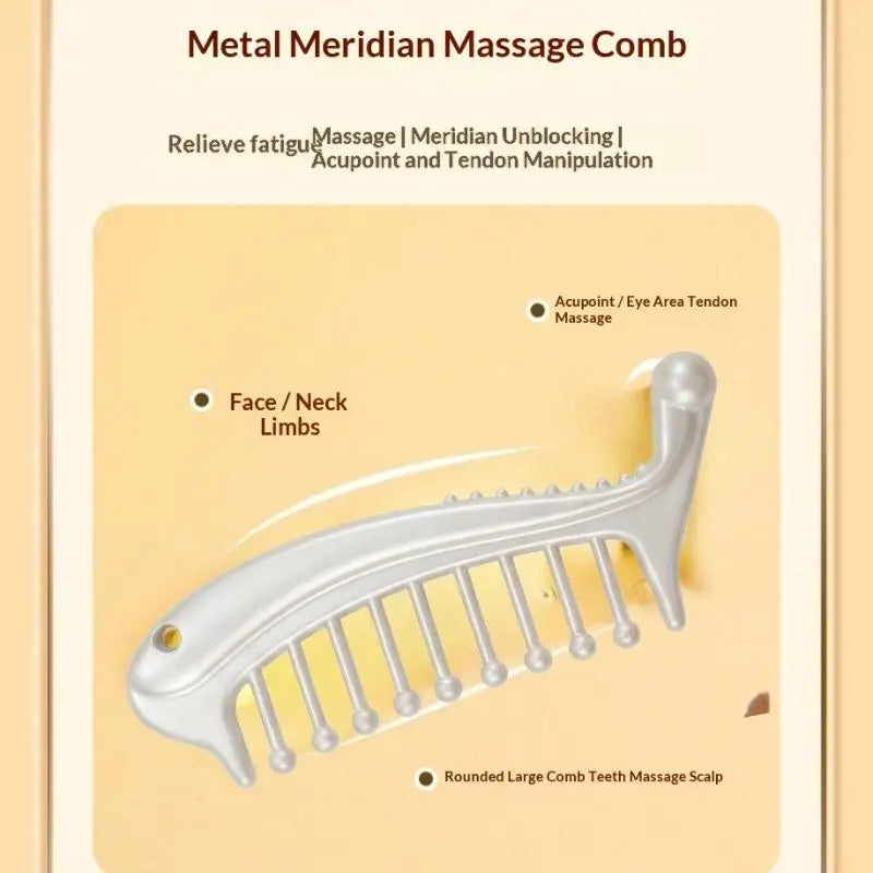 Manual Head Massager Scalp Comb Protable Stainless Steel Gua Sha Facial Tool Trigger Point Massager Tool For Foot Hand Back