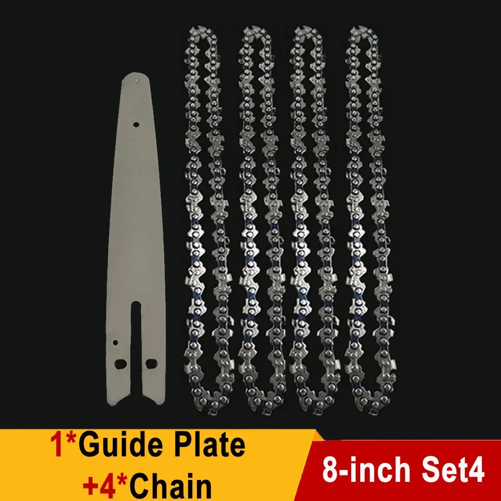Chain for Mini Chainsaw 8 Inch 1/4"P Electric Saw 45 knots 22 knives Saw Blade Wireless Mini Saw Bar Chain Guid Logging Chainsaw