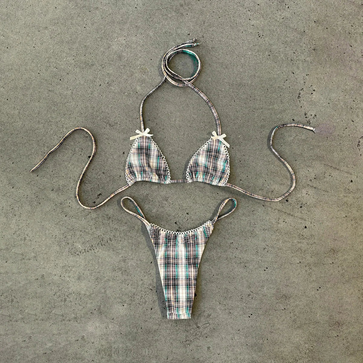Plaid Print Bikinis Sexy Women Swimsuits Female Swimwear 2026 Micro Bikini Set Bathing Suit Swimming Suits Beachwear Biquini