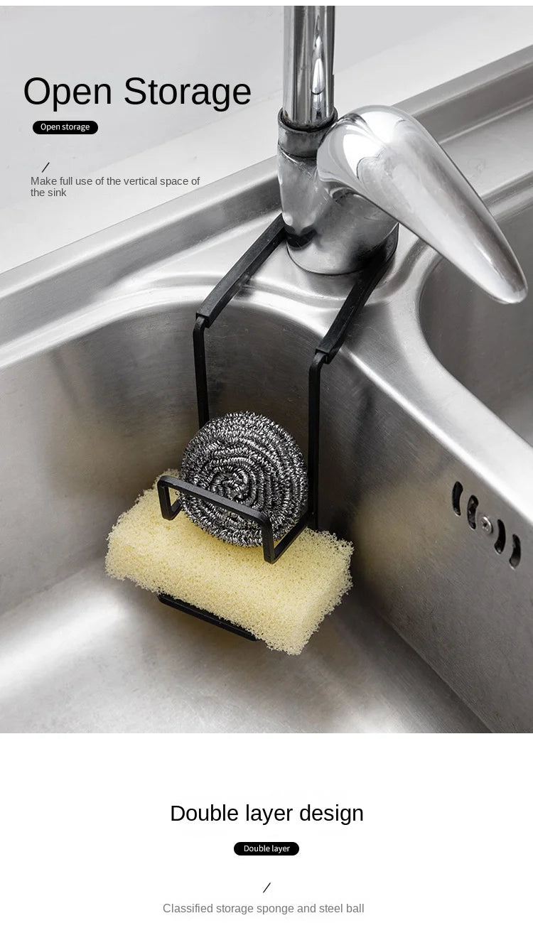 Durable Sink Caddy Sink Sponge Holder Small Kitchen Bathroom Metal Organizer Liquid Dish Drainer Faucet Rack Shower Convenient