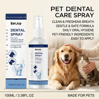 Pet Dental Care Spray Remoce Plaque & Tartar Buildup Reduce Odor Soothe Inflamed Sensitive Gums No Brushing Teeth Cleaning Spray
