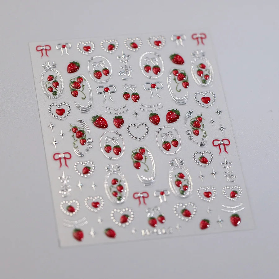 Retro Sunflower Nail Stickers Mixed Style 5D Bronzing Photo Frame Luxury Nail Art Decorations Decals Stickers Press On Nails DIY