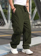 Men's Drawstring Waist Cargo Pants Regular Fit Casual Comfy Straight Leg Trousers for Outdoor Daily Wear Men's Fashion Pants
