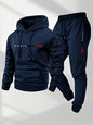 PARIS Letter Print Sweatshirt Suit Men's Fleece Hoodie Pants Set Spring Autumn Winter Warm Casual Sports Pullover Trousers Sets
