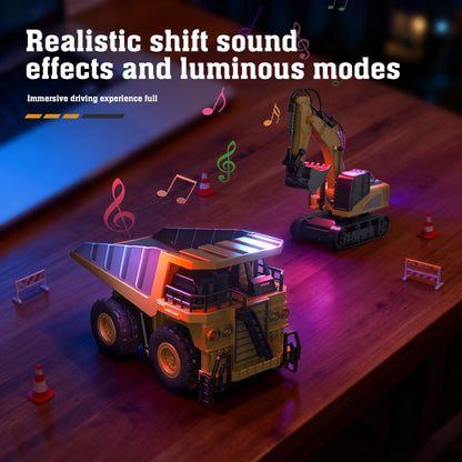 1:64 Bluetooth Remote Control Crane And Forklift two-in-one Desktop Mini Alloy Toy Car With Trailer Christmas Gift In Color Box