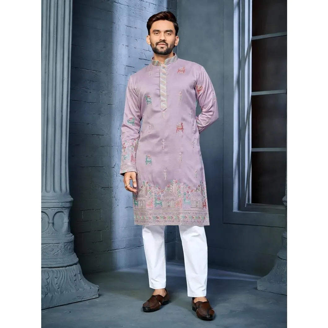 Muslim Kurtta Caftan Dubai Men'S Robe Long-Sleeved Ethnic Style Stand Collar Arabic Clothing National style Middle Eastern