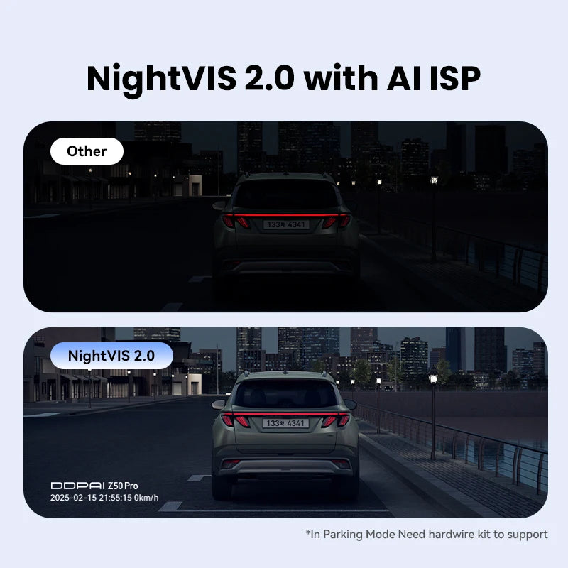 DDPAI Dash Cam Z50 Pro 4K UHD 3"IPS Display Built-in GPS ADAS Dual-channel Car DVR Wi-Fi 24H Parking Monitor Dash Car Camera