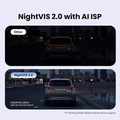 DDPAI Dash Cam Z50 Pro 4K HDR + 1080P Car DVR Night Vision Wi-Fi 6 GPS ADAS 24h Parking Monitor Front and Rear Camera Dashcam
