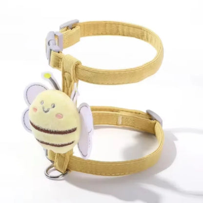 Pet Supplies Cartoon Bee Cat Harness Adjustable Breast Back Harness Dog Harness Portable Leash Set Pet Walking